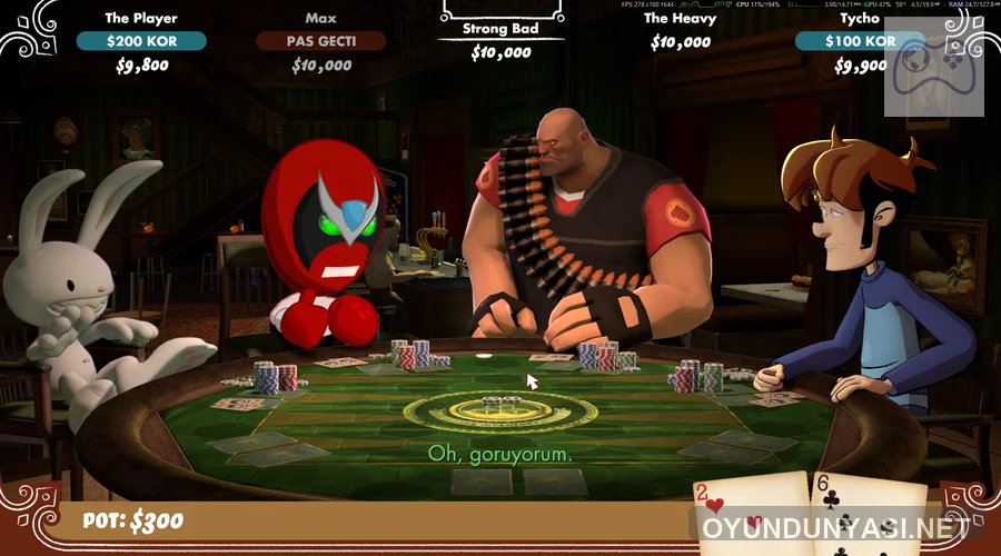 Poker Night at the Inventory Turkce yama oyun ici Turkce altyazi poker masasi